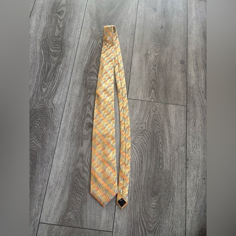 Bruno Piattelli Elegant Yellow Patterned Tie